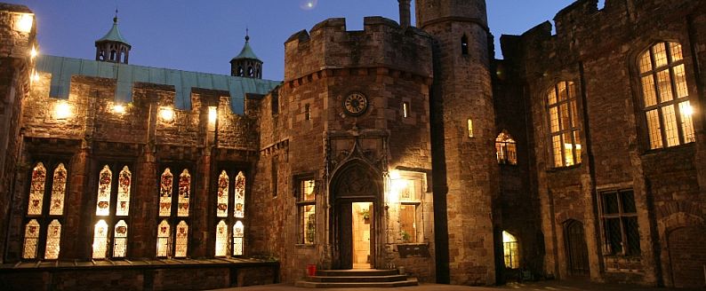 Berkeley Castle at night, a Cotswolds filming location